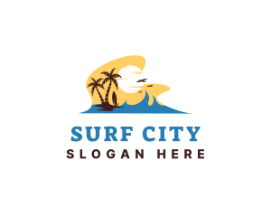 Island Travel Surf logo design