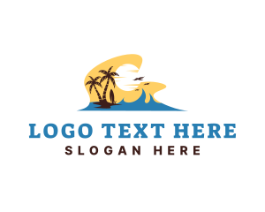 Airplane - Island Travel Surf logo design