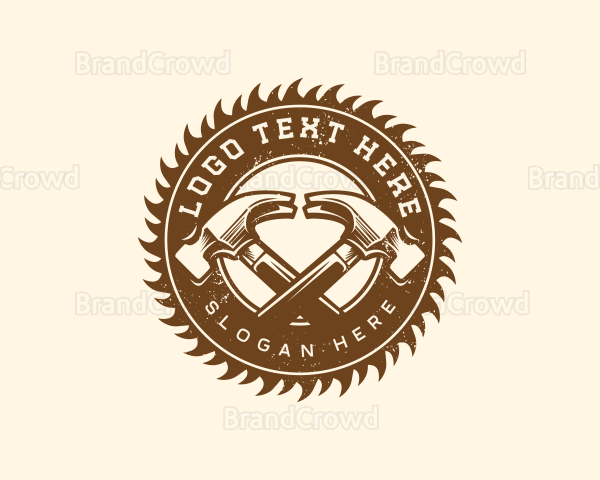 Hammer Saw Carpentry Logo