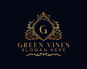 Luxury Vine Crown logo design