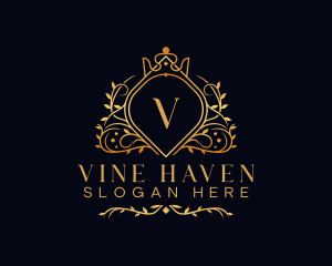 Luxury Vine Crown logo design