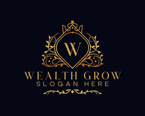 Luxury Vine Crown logo design