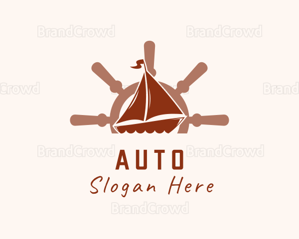 Sail Boat Wheel Logo