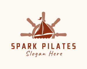 Sail Boat Wheel Logo