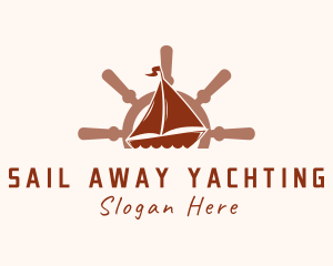 Sail Boat Wheel logo design