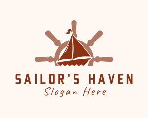 Sail Boat Wheel logo design