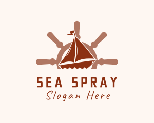 Sail Boat Wheel logo design