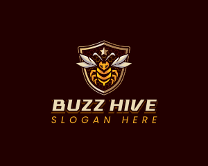 Bee Hive Shield logo design