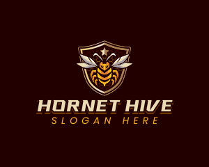 Bee Hive Shield logo design