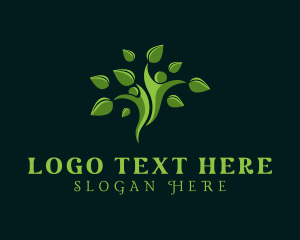 Yoga - Green Natural Wellness Tree logo design