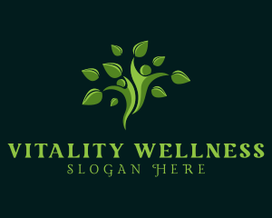 Green Natural Wellness Tree logo design