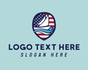 Sailboat - Boat Shield America logo design