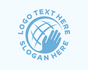 Globe - Hand Global Volunteer logo design