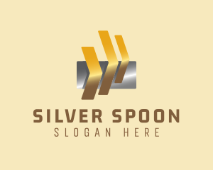 Modern Metallic Arrow logo design