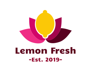 Lemon - Lemon Lotus Flower logo design