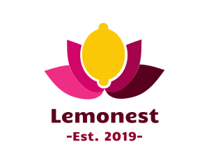 Lemonade - Lemon Lotus Flower logo design