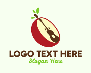 Song - Guitar Apple Fruit logo design