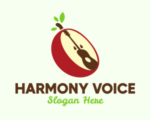 Sing - Guitar Apple Fruit logo design