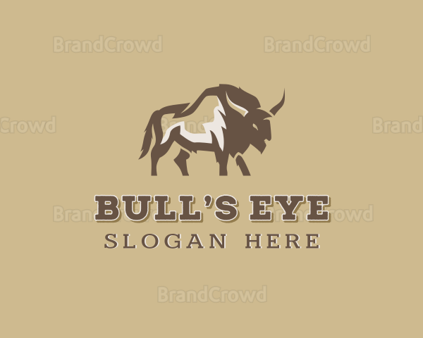 Wild Bison Animal Logo