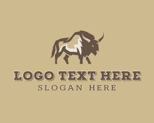 Herd - Wild Native Bison logo design