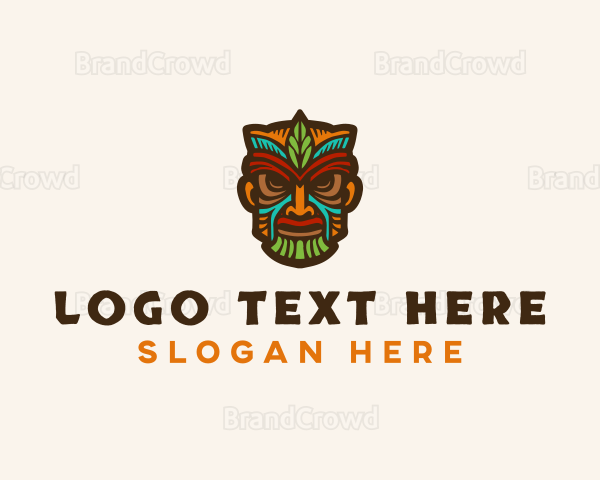 Tribal Maori Mask Logo