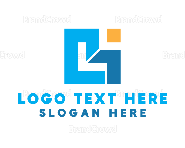 Modern Geometric Construction Letter L Logo