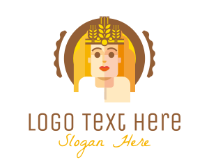 Cereal - Wheat Crown Woman logo design