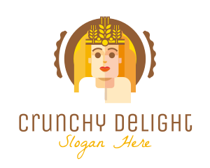 Cereal - Wheat Crown Woman logo design