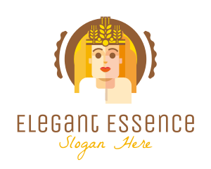 Woman - Wheat Crown Woman logo design