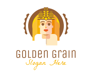 Grain - Wheat Crown Woman logo design
