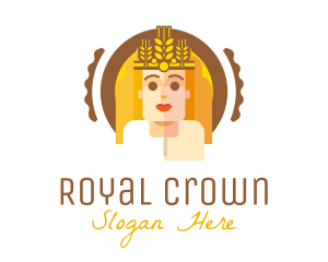 Crown - Wheat Crown Woman logo design