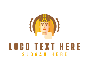 Lady - Wheat Queen Woman logo design