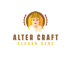 Wheat Queen Woman logo design