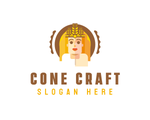 Wheat Queen Woman logo design