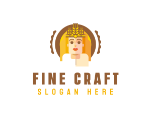 Wheat Queen Woman logo design