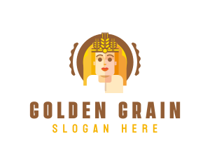 Wheat Queen Woman logo design