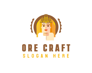 Wheat Queen Woman logo design