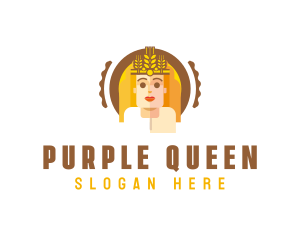 Wheat Queen Woman logo design