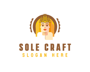 Wheat Queen Woman logo design