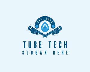 Tube - Pipe Wrench Plumbing Maintenance logo design