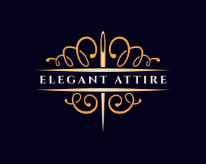 Elegant Needle Sewing Logo