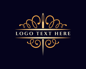 Ornament - Elegant Needle Sewing logo design