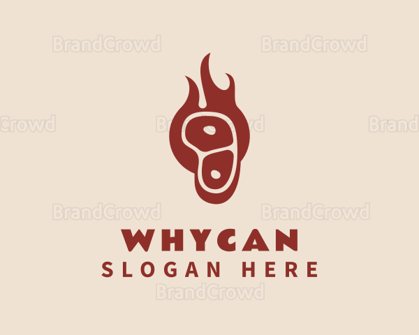 Meat Flame Barbecue Logo