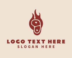 Snack - Meat Flame Barbecue logo design