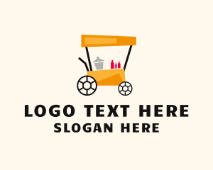 On The Go - Street Food Meal Cart logo design