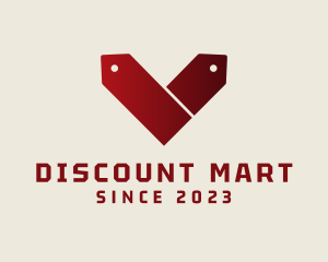 Bargain - Red Coupon Letter V logo design