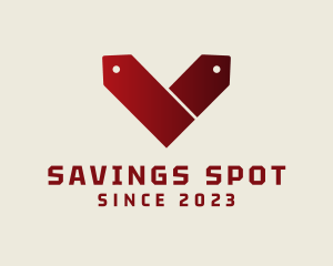 Bargain - Red Coupon Letter V logo design