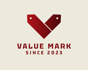 Pricing - Red Coupon Letter V logo design