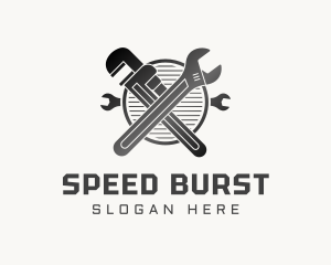 Gradient Wrench Plumbing logo design