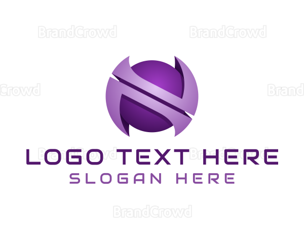 Purple Sphere Letter N Logo